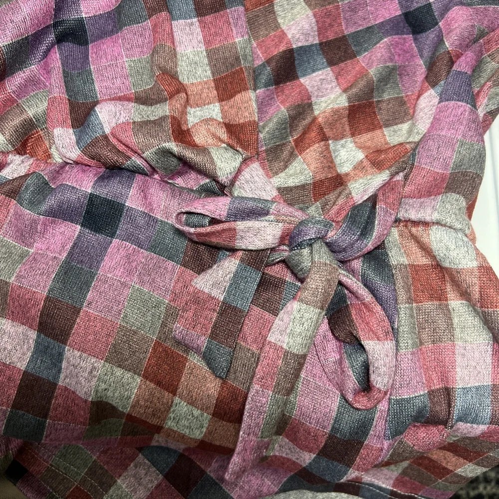 LANE BRYANT Women’s Classic Faux-Wrap Plaid Top Long Sleeve Shirt Size 26-28/4X